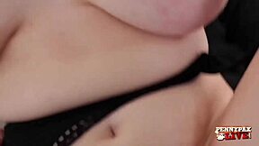 jizz loving redhead penny pax milks two guys for hot cum