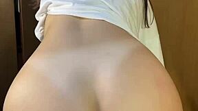 Intense lap dance with small waist teen.