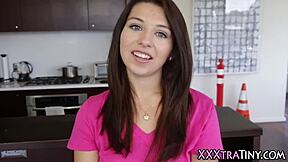 Petite Teen Dribbles Cum After Sucking Big Cock