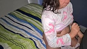 My pregnant stepsister lets me cum on her belly.