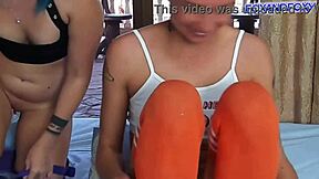 i fucked my lesbian neighbor with strapon till she squirted in her pussy