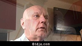 the pervert older guy bends over the young mini blonde and fucks her doggystyle, licking her pussy and sucking until he cums all over