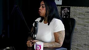 Client orders dog to lick, enjoys big dick man.