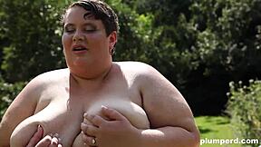 Is this the largest mature bitch from the Czech Republic sucking cock in public?