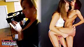 sexy redhead nica and busty blonde keyton lick each others wet pussy