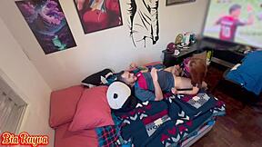 flamenguista teen sucks cock then gets fucked doggystyle by bayer ao vivo.