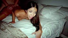 beautiful brazilian with perfect body deepthroats huge cock hitting her pussy