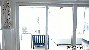 rough fucking and sloppy blowjob with tiny tits teen 18+ in pov.