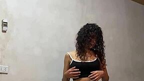 spy cam catches busty colombian student undressing on public study trip.