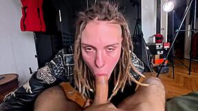 Leather jacket unleashes rough fuck frenzy