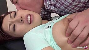 Caught My Slim Stepsister With Saggy Tits Masturbating? She Seduces Me To Creampie Fuck.