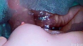 I love touching my petite teen pussy in the bath