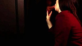 Student sucks cock at the gloryhole in a casual encounter.