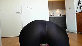 do you see my small waist ass in see-through leggings during yoga workout?