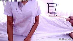 Asian babe fucks stepdad in bathroom 😏🚿