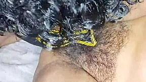 licking very hot desi indian bhabhi's hairy pussy in homemade video