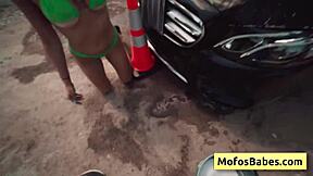 Busty Blonde Teen Gives Wet Blowjob in Open Public with JC Wilds and Johnny Love