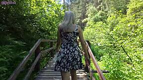 Sweet Girl With Big Ass Uses Remote Vibrator In Park For Orgasm?