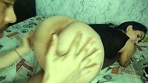 Stepsister gets intimate with her partner in a passionate doggystyle encounter.