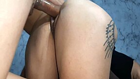 Stepsister gets intimate with her partner in a passionate doggystyle encounter.