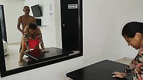 Stepfather and stepdaughter share bed and have a close moment