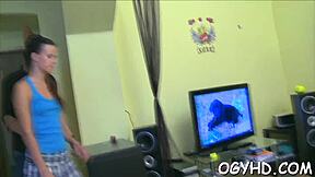 russian hot babe gets roughly banged by old man