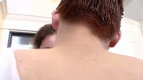 Lily and Ryan in kitchen.