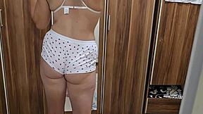 stepsister's natural body makes dick hard, tight pussy farts on penetration