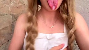 young student waits horny in front yard for stepdad to return