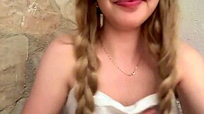 young student waits horny in front yard for stepdad to return