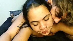 Pushing into my shaved pussy feels amazing.