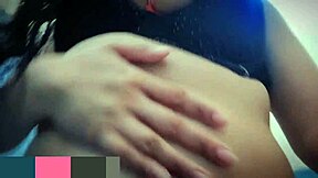 She feels aroused and enters the bathroom to self-pleasure for the first time