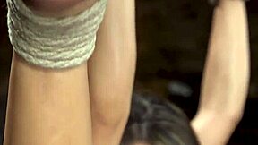 Hairy Cunt Spinner Hogtied And Fucked With Dildo In BDSM Fetish Scene.