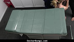 The doctor bends over the shy patient for fertility test, fucking her doggystyle in the hospital