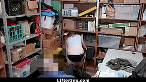 Small tits thief Kate Kenzi steals, so officer fucks her bent over with monster cock to solve it