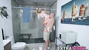 Naughty Petite 18+ Bouncing On Huge Dick Until A Big Facial