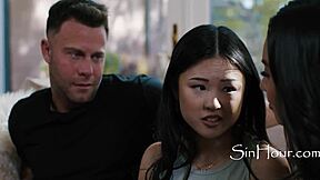 Innocent asian girl experiences domination