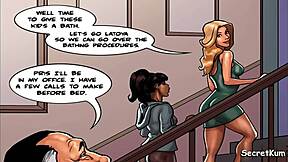 Fuck me harder in the kitchen, the ebony maid begs.