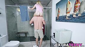 Naughty Petite 18+ Bouncing On Huge Dick Until A Big Facial