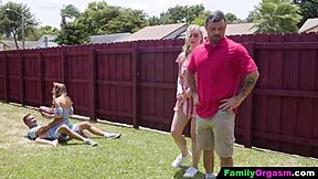 Daughters Pamper Stepdads After Soccer Game.