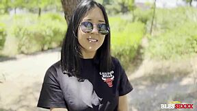 Casting a hairless virgin japanese teen for her first bareback interracial experience. Shaved pussy and natural tits explored.