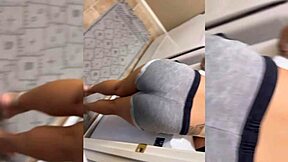 asian gets creampie in laundry room, oh yes!