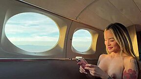 Two gorgeous babes Kali Roses and Linda Lan get fucked on plane by Teddy Tarantino