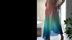 Fat mature cosplay babe gets sensual voyeur treatment!