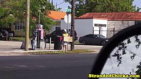 Cute Pierced Teen Hitchhikes and Gets Fucked Publicly in Car