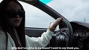 Skinny Girl Fucks Stranger on Highway