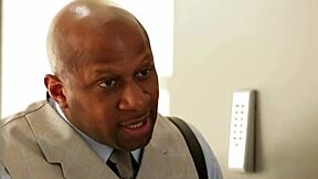 Petite student throating big black cock in close up