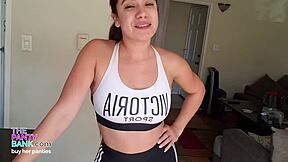 Young thick latina strips and rubs her pussy to orgasm