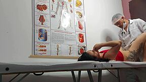 Gynecologist Puts Finger In Patient's Ass And Fucks Her Tight Pussy