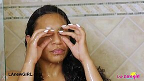 Sexy Latina Model Bathes, Then Lesbians With Mother-In-Law On Sofa